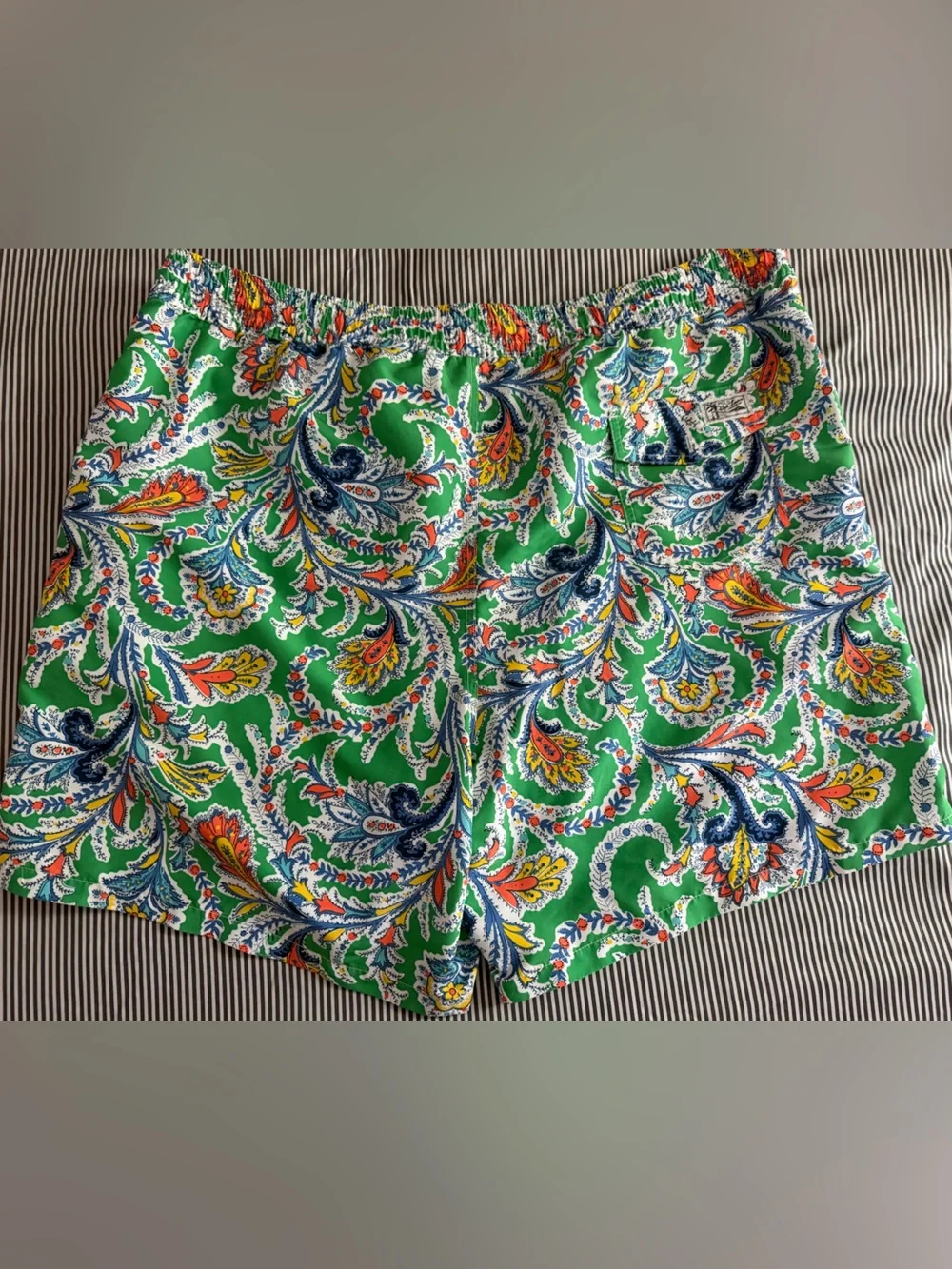 Polo Ralph Lauren Green Paisley Print Drawstring Swim Shorts